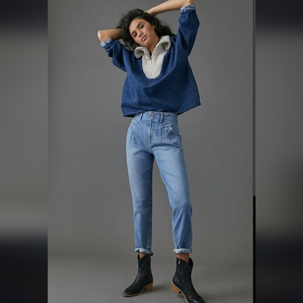Paige Sarah straight pleated jeans